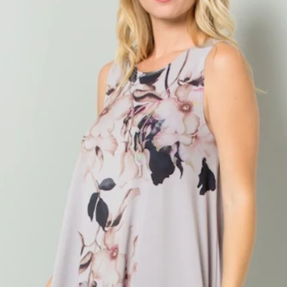 Sleeveless Tunic top with Floral Print